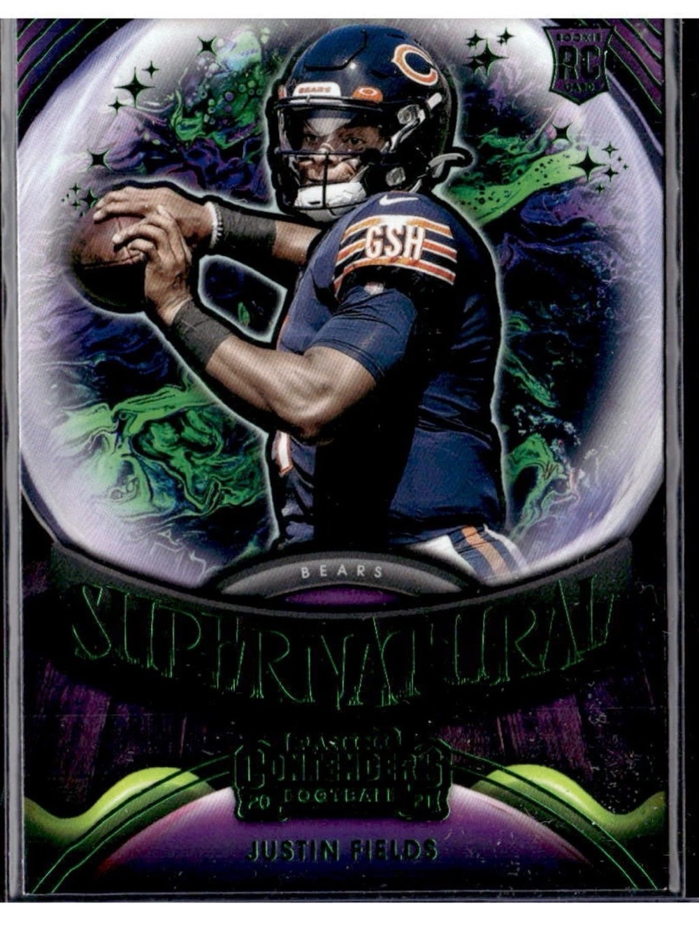 Justin Fields Chicago Bears Football Rookie Card - Blue & Navy